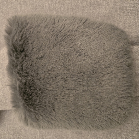 Saks Fifth Avenue Gray Faux Fur Cuff Women's Sweater - Picture 5 of 6